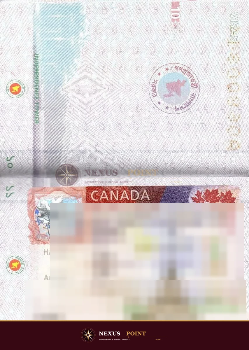 Privacy-safe preview of Canadian visa approval document